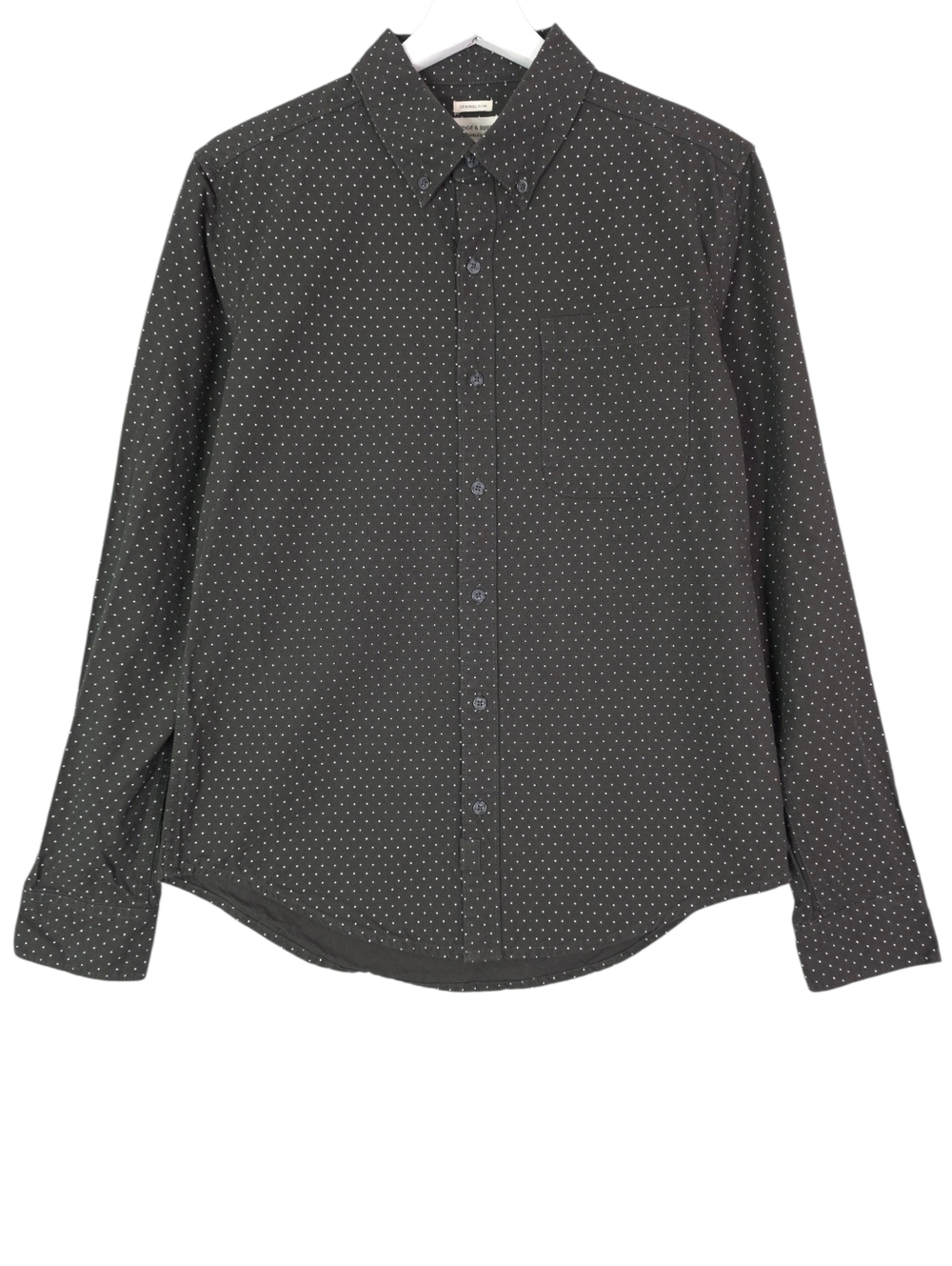 Bridge & Burn Original Slim Long-Sleeve Button-Down Shirt with Micro Dot Print